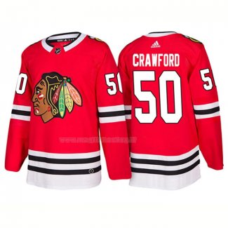 Maglia Hockey Chicago Blackhawks Corey Crawford Home 2018 Rosso
