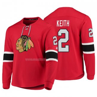 Maglia Hockey Chicago Blackhawks Duncan Keith Platinum Rosso