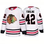 Maglia Hockey Chicago Blackhawks Gustav Forsling 2018 Bianco