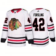 Maglia Hockey Chicago Blackhawks Gustav Forsling 2018 Bianco