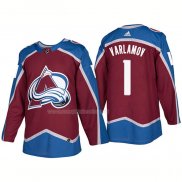 Maglia Hockey Colorado Avalanche Semyon Varlamov Home Premier 2017-2018 Rosso