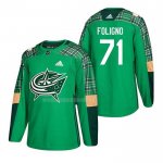 Maglia Hockey Columbus Blue Jackets Nick Foligno 2018 Dia de San Patricio Verde