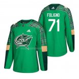 Maglia Hockey Columbus Blue Jackets Nick Foligno 2018 Dia de San Patricio Verde