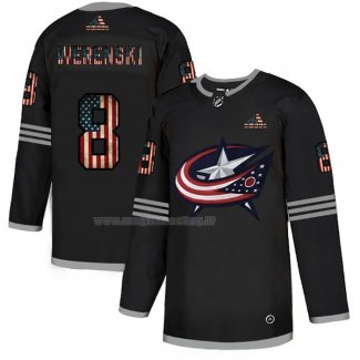 Maglia Hockey Columbus Blue Jackets Zach Werenski 2020 USA Flag Nero