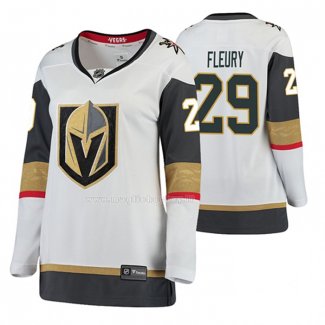 Maglia Hockey Donna Vegas Golden Knights Marc Andre Fleury Away Breakaway Giocatore Bianco