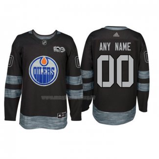 Maglia Hockey Edmonton Oilers Personalizzate Nero