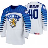 Maglia Hockey Finlandia Petteri Lindbohm Home 2020 Iihf World Championship Bianco