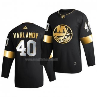Maglia Hockey Golden Edition New York Islanders Semyon Varlamov Limited Autentico 2020-21 Nero