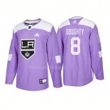 Maglia Hockey Los Angeles Kings Drew Doughty Autentico 2018 Fights Cancer Viola