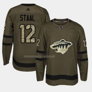 Maglia Hockey Minnesota Wild Eric Staal 2018 Salute To Service Verde Militare