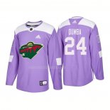 Maglia Hockey Minnesota Wild Matt Dumba Autentico 2018 Fights Cancer Viola