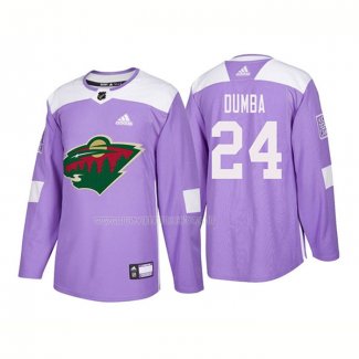 Maglia Hockey Minnesota Wild Matt Dumba Autentico 2018 Fights Cancer Viola