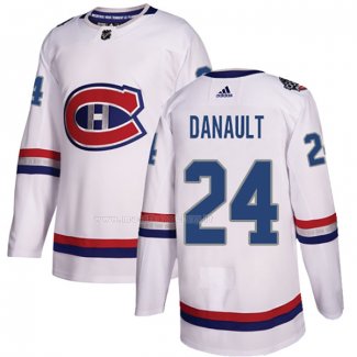 Maglia Hockey Montreal Canadiens Phillip Danault Autentico 2017 100 Classic Bianco
