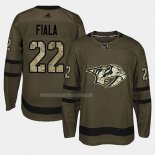 Maglia Hockey Nashville Predators Kevin Fiala 2018 Salute To Service Verde Militare