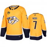 Maglia Hockey Nashville Predators Yannick Weber Home Giallo