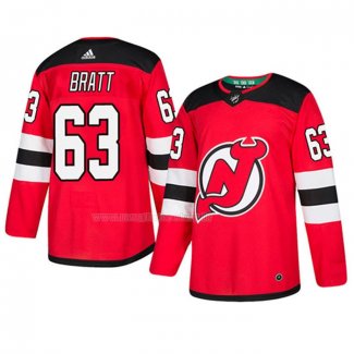 Maglia Hockey New Jersey Devils Jesper Bratt Autentico Home Rosso