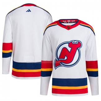 Maglia Hockey New Jersey Devils Reverse Throwback Autentico Blank Bianco