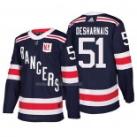 Maglia Hockey New York Rangers David Desharnais Autentico 2018 Winter Classic Blu