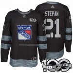 Maglia Hockey New York Rangers Derek Stepan 1917-2017 100th Anniversario Nero