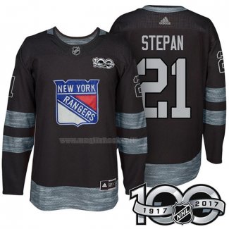 Maglia Hockey New York Rangers Derek Stepan 1917-2017 100th Anniversario Nero