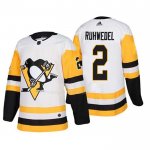 Maglia Hockey Pittsburgh Penguins Chad Ruhwedel Away Autentico Giocatore Bianco