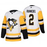 Maglia Hockey Pittsburgh Penguins Chad Ruhwedel Away Autentico Giocatore Bianco