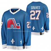 Maglia Hockey Quebec Nordiques Ryan Graves Heritage Vintage Replica Blu