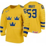 Maglia Hockey Suecia Jesper Bratt Home 2020 Iihf World Giallo
