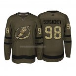 Maglia Hockey Tampa Bay Lightning Mikhail Sergachev 2018 Salute To Service Verde Militare