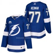 Maglia Hockey Tampa Bay Lightning Victor Hedman Autentico Home 2018 Blu