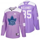 Maglia Hockey Toronto Maple Leafs Curtis Mcelhinney 2018 Fights Cancer Viola