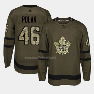 Maglia Hockey Toronto Maple Leafs Roman Polak 2018 Salute To Service Verde Militare