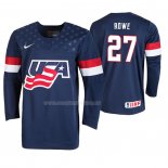 Maglia Hockey USA Cameron Rowe 2019 Iihf World U18 Championship Blu