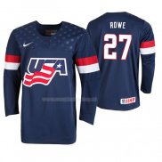 Maglia Hockey USA Cameron Rowe 2019 Iihf World U18 Championship Blu