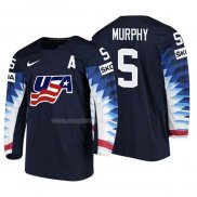 Maglia Hockey USA Connor Murphy 2018 Iihf World Championship Giocatore Nero