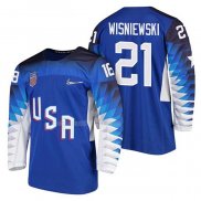 Maglia Hockey USA James Wisniewski 2018 Olympic Blu2
