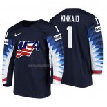 Maglia Hockey USA Keith Kinkaid 2018 Iihf World Championship Giocatore Nero
