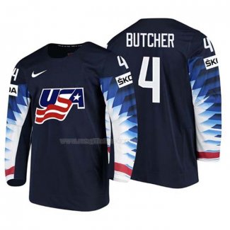 Maglia Hockey USA Will Butcher 2018 Iihf World Championship Giocatore Nero