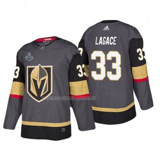 Maglia Hockey Vegas Golden Knights Maxime Lagace Bound Patch 2018 Stanley Cup Final Gris
