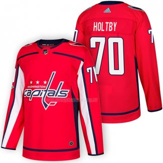 Maglia Hockey Washington Capitals Braden Holtby Autentico Home 2018 Rosso