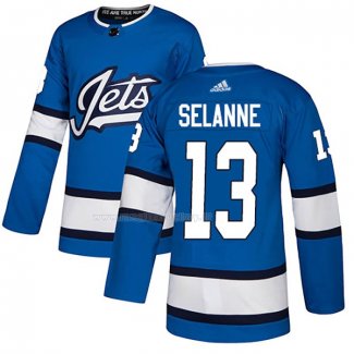Maglia Hockey Winnipeg Jets Teemu Selanne Alternato Autentico Blu