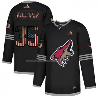 Maglia Hockey Arizona Coyotes Darcy Kuemper 2020 USA Flag Nero