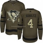 Maglia Hockey Bambino Pittsburgh Penguins Justin Schultz 2018 Salute To Service Verde Militare