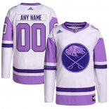 Maglia Hockey Buffalo Sabres Personalizzate Fights Cancer Autentico Bianco Viola