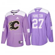 Maglia Hockey Calgary Flames Dougie Hamilton 2018 Fights Cancer Viola