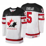 Maglia Hockey Canada Aaron Ekblad 2018 Iihf World Championship Giocatore Bianco