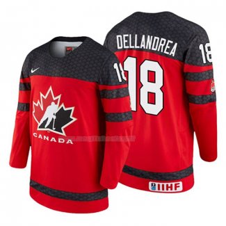 Maglia Hockey Canada Ty Dellandrea 2018 Iihf World Championship Giocatore Rosso