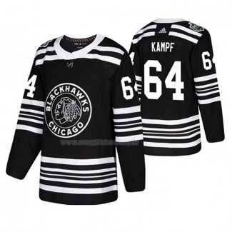 Maglia Hockey Chicago Blackhawks David Kampf 2019 Winter Classic Nero