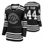 Maglia Hockey Donna Chicago Blackhawks Calvin de Haan Premier Alternato Nero