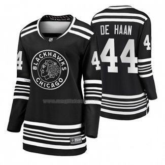 Maglia Hockey Donna Chicago Blackhawks Calvin de Haan Premier Alternato Nero